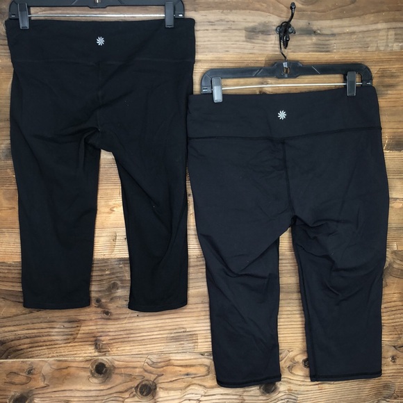 2 pair! Athleta Chaturanga tight large black - Picture 3 of 7